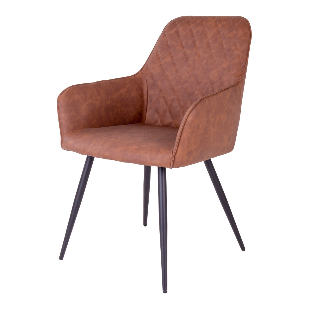 Krzesło krzeseł tapicerowane Rozates jasnobrązowe ekoskóra