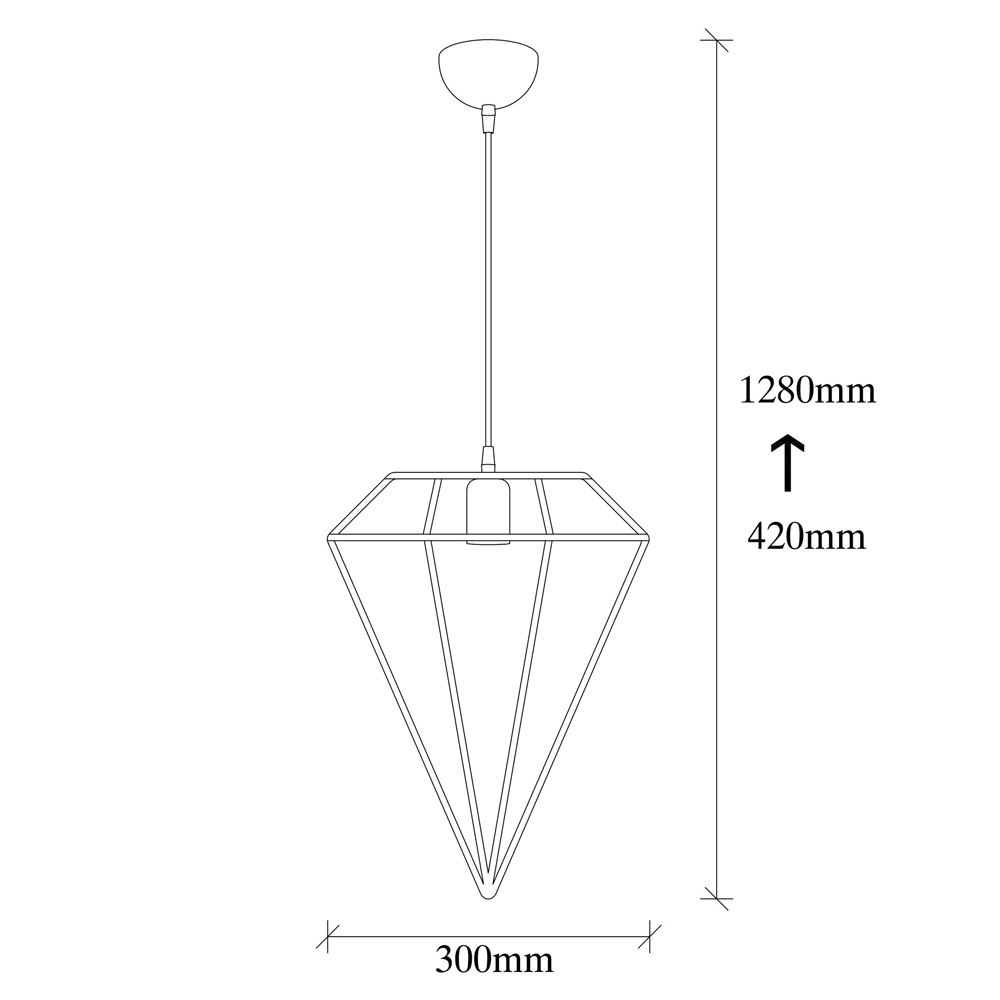 Lampa sufitowa Palmares w kształcie diamentu średnica 30 cm miedziana