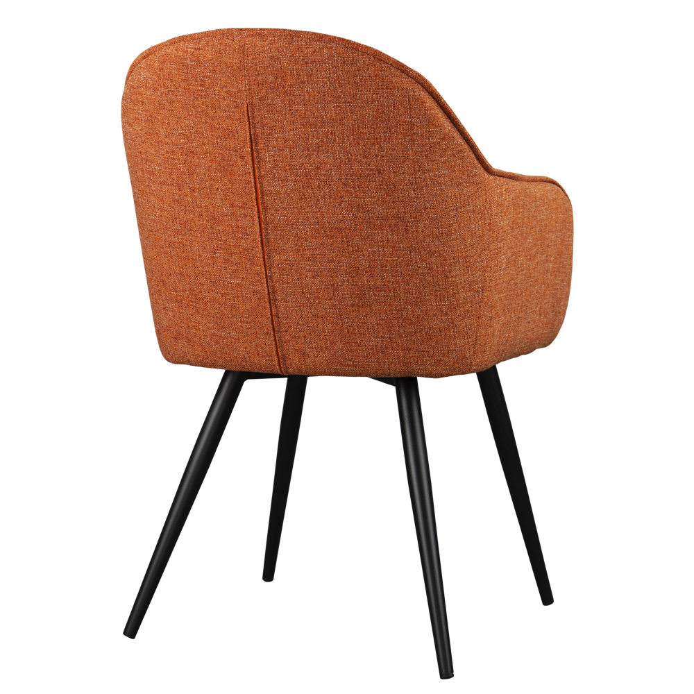 Krzesło tapicerowane Bill rude na czarnych nogach ze stali