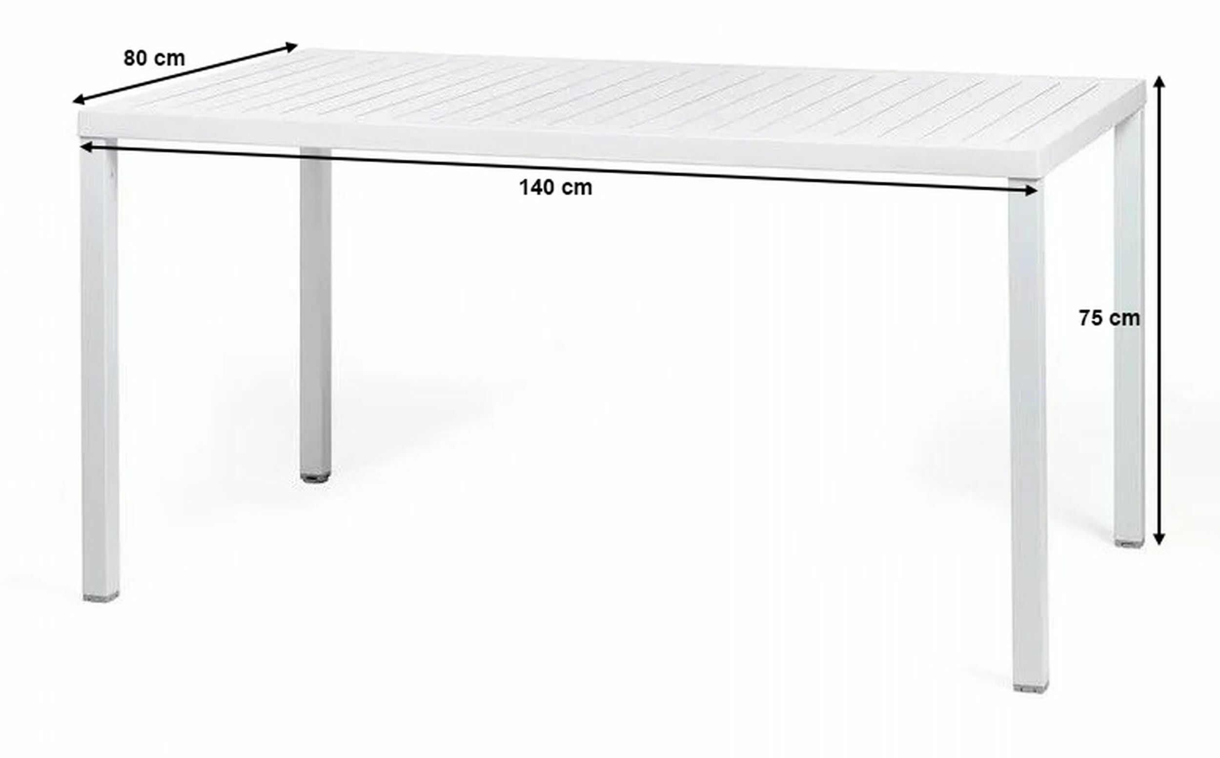 Stół ogrodowy Cube Nardi 140x80 cm z certyfikowanego tworzywa brązowy