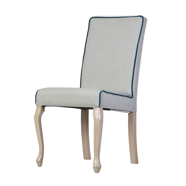 Krzesło tapicerowane Epoli z lamówką i prostym zwieńczeniem