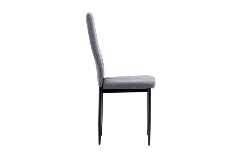 Krzesło tapicerowane Dorolly szare z czarną podstawą