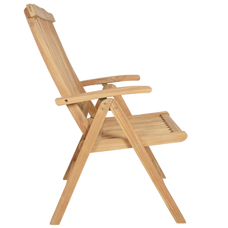 Krzesło ogrodowe Syntare rozkładane z drewna tekowego