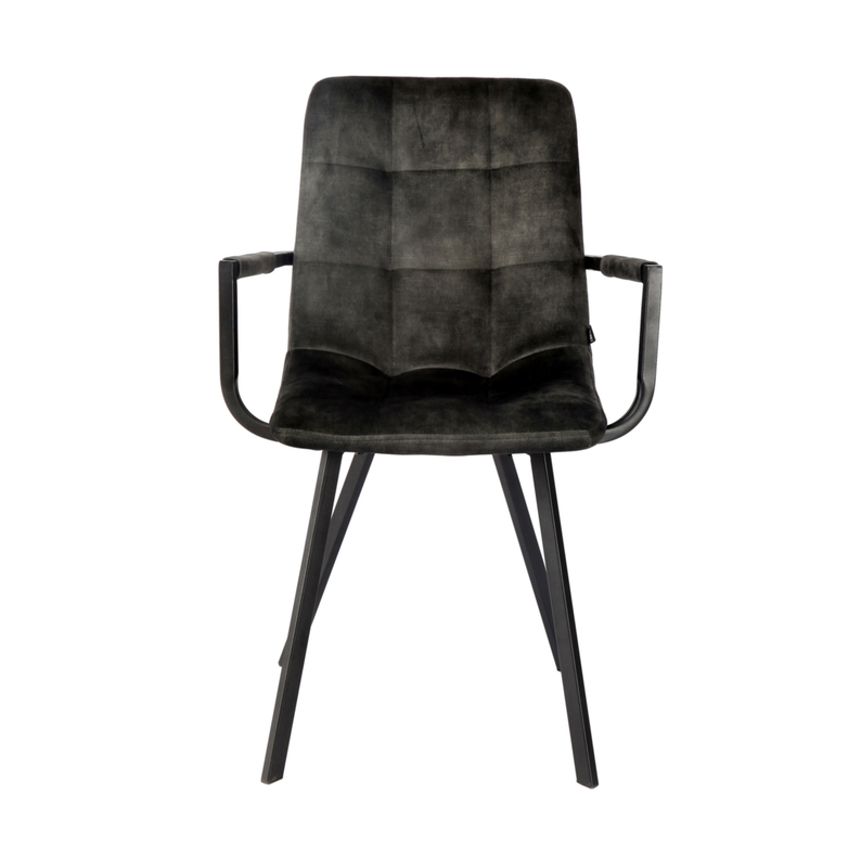Krzesło tapicerowane z podłokietnikami Unurgunite ciemnoszare