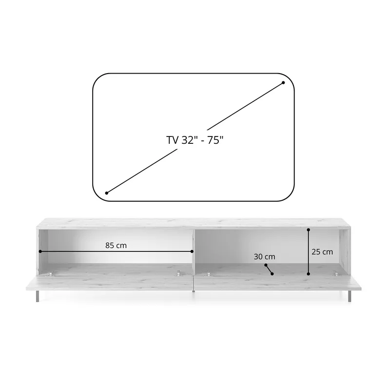 Szafka RTV Lammelo 175 cm dąb lamele