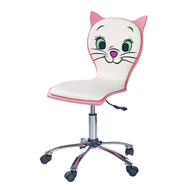 Fotel biurowy Marie biało - różowy