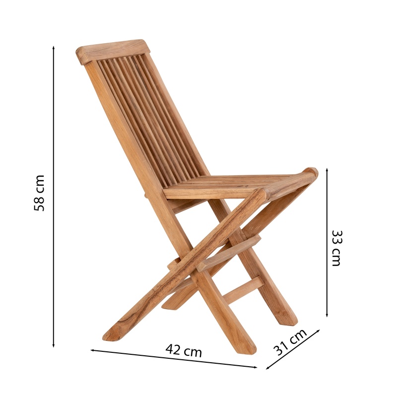 Krzesło ogrodowe Rewani 58 cm z drewna tekowego