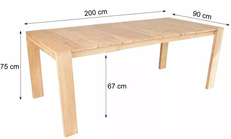 Stół do ogrodu Haphorts 200x90 cm drewno tekowe