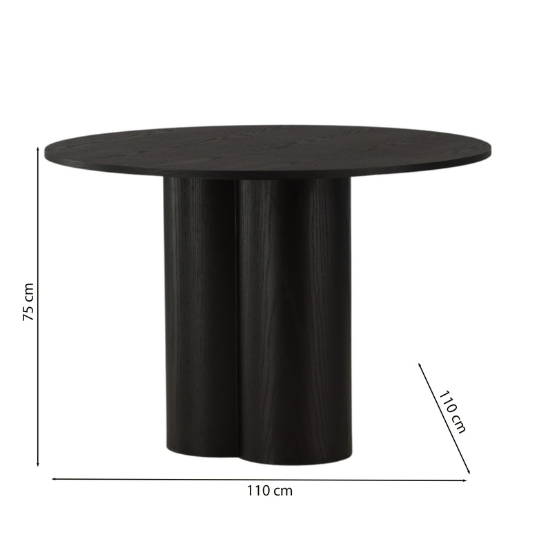 Stół do jadalni Convalder 110x110 cm czarny