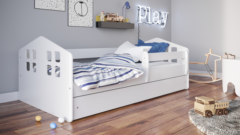 Łóżko dziecięce Bubup 180x80 cm z szufladą białe
