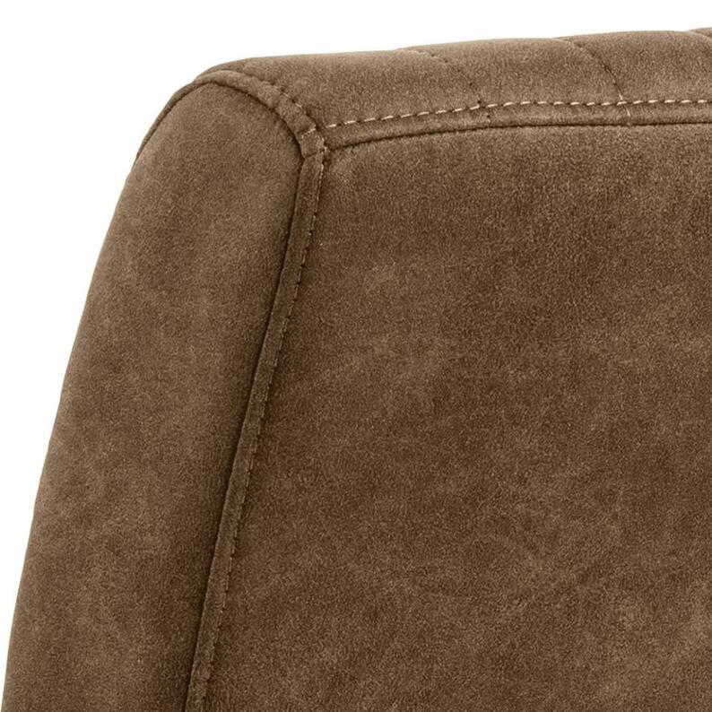 Krzesło tapicerowane Colbre brązowe na metalowej podstawie z podłokietnikami velvet