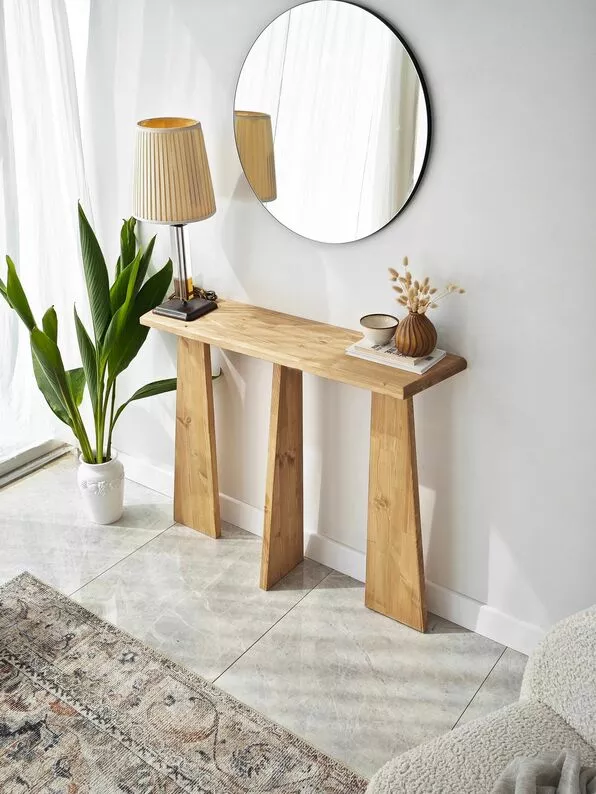 Konsola Miants 100x28 cm z litego drewna dębowego