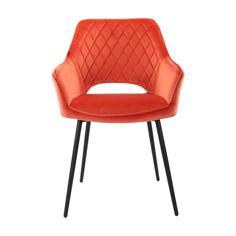 Krzesło tapicerowane z podłokietnikami Meriva pomarańczowe