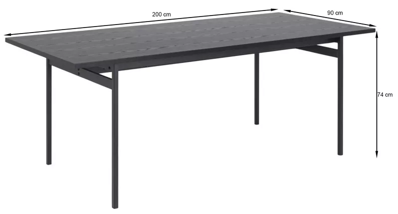 Stół Santov 200x90 cm jesion czarny