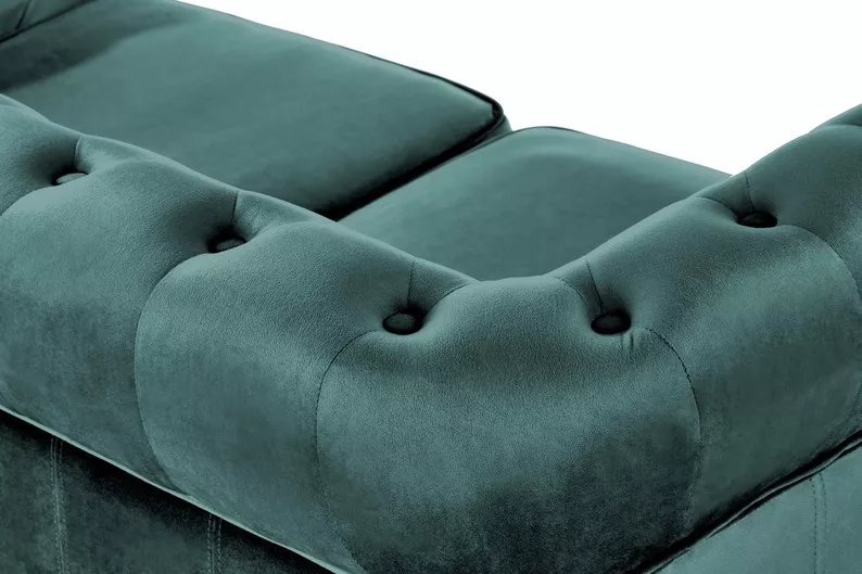 Sofa pikowana Visaus velvet zielony