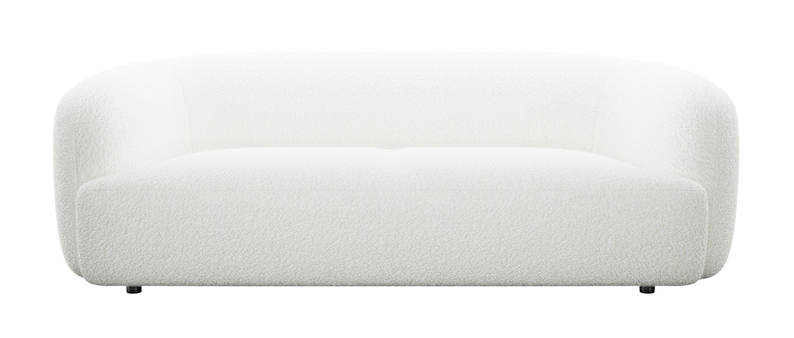 Sofa trzyosobowa Sabanitas biała w tkaninie boucle