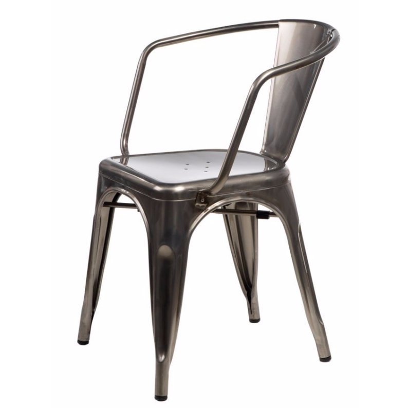 Krzesło Tolader Arms w kolorze metalu