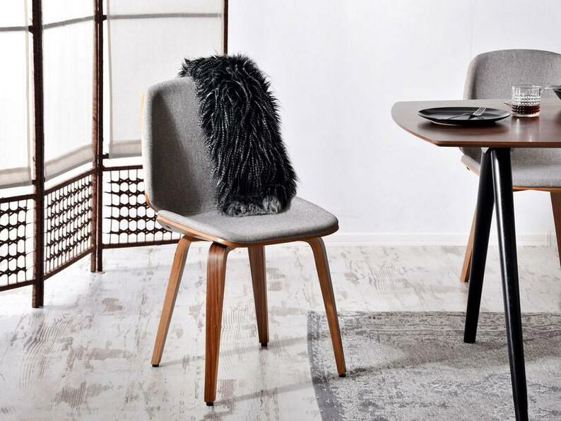 Krzesło Vince orzech-beż z giętego drewna tapicerowane