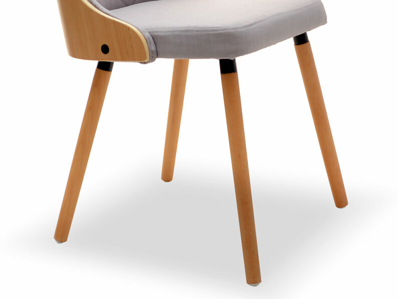 Krzesło Dermast buk - szare z pikowaniem