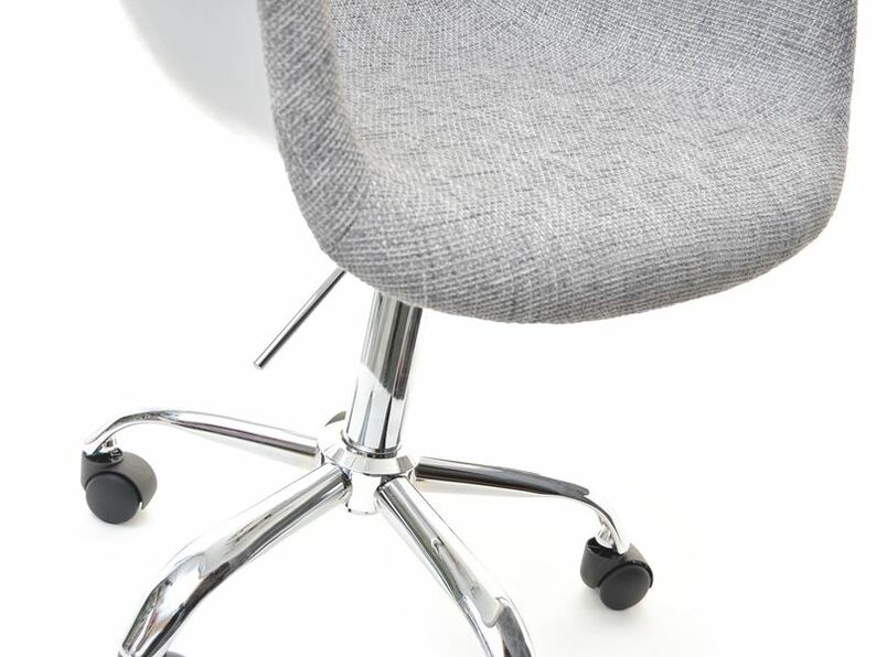 Fotel biurowy MPA move tap szary z białymi plecami na kółkach 