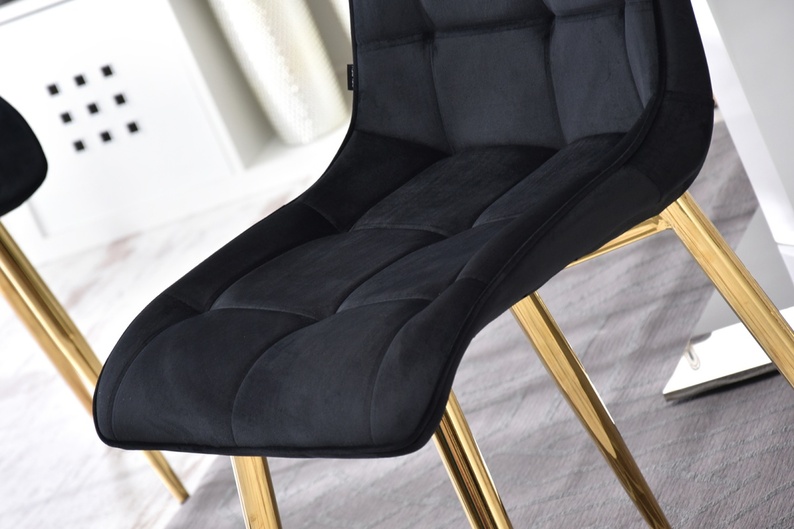 Krzesło tapicerowane Briare czarno - złote