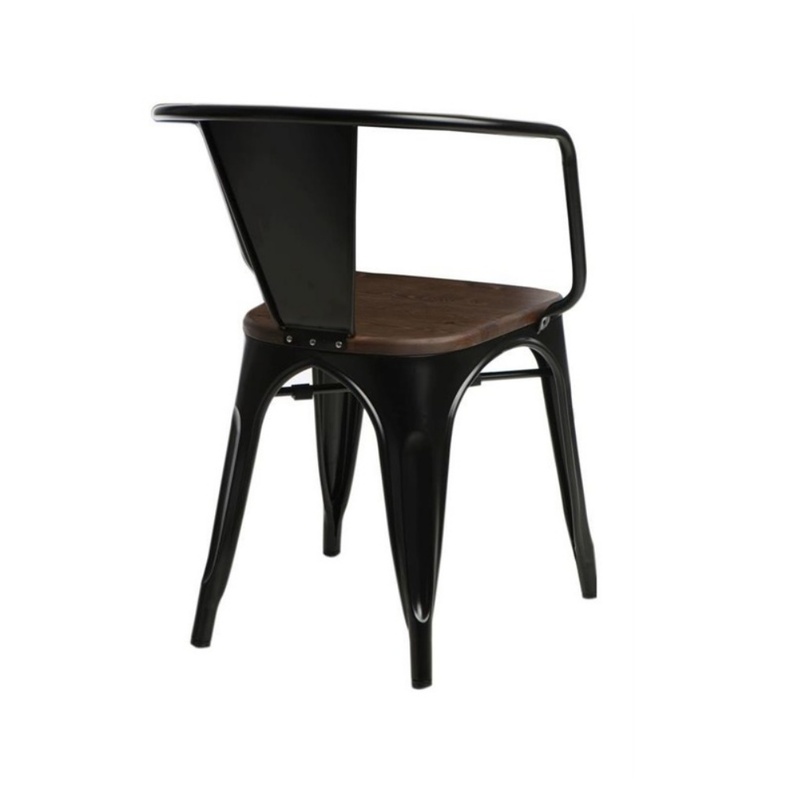Krzesło Paris Arms Wood czarne - orzech