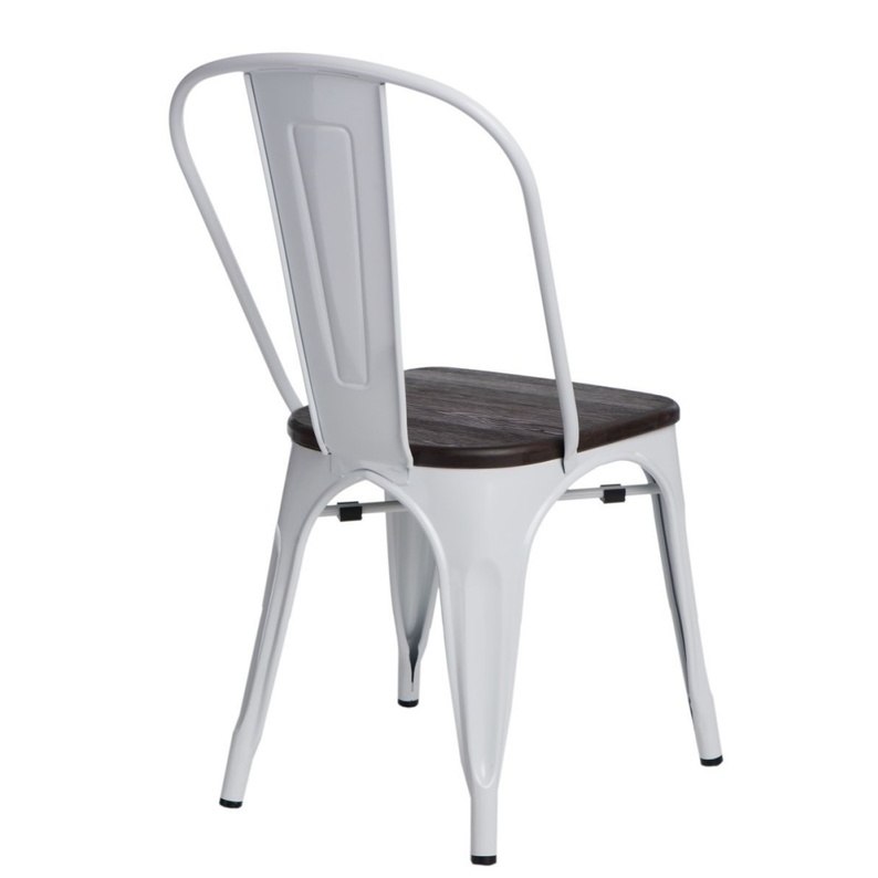 Krzesło Paris Wood białe - sosna szczotkowana