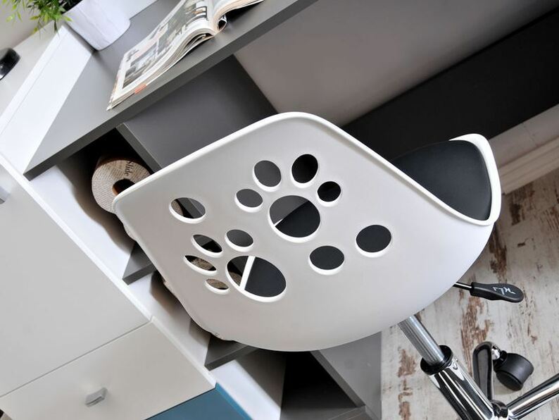 Fotel biurowy Foot biało - czarny designerski dla dzieci