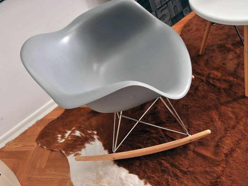 Fotel bujany MPA ROC szary designerski bujak z podłokietnikami