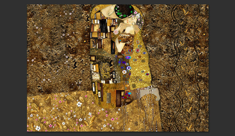 Fototapeta Klimt inspiracja Złoty pocałunek