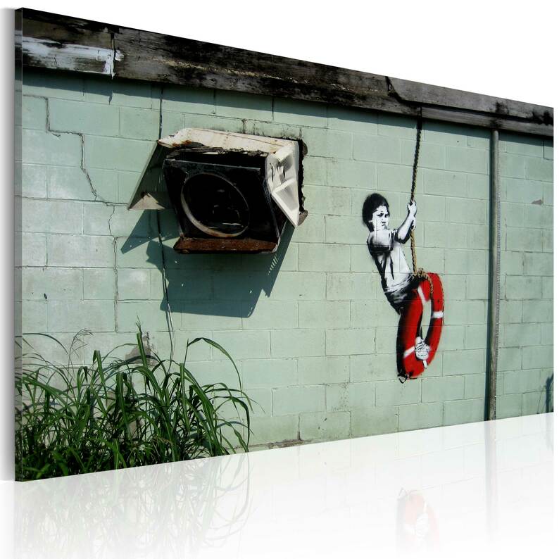 Obraz - Chłopiec na huśtawce (Banksy) 60x40 cm