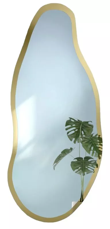 Lustro ścienne Baryt 129x50 cm w ramie złoty połysk