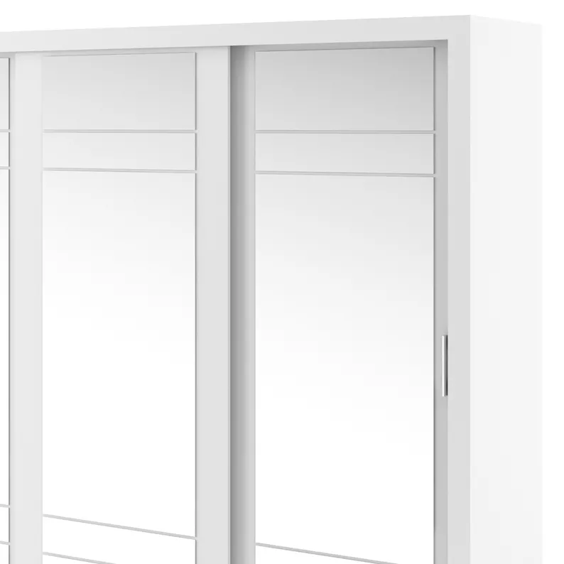 Szafa Arti 250 cm z trzema lustrami Biały