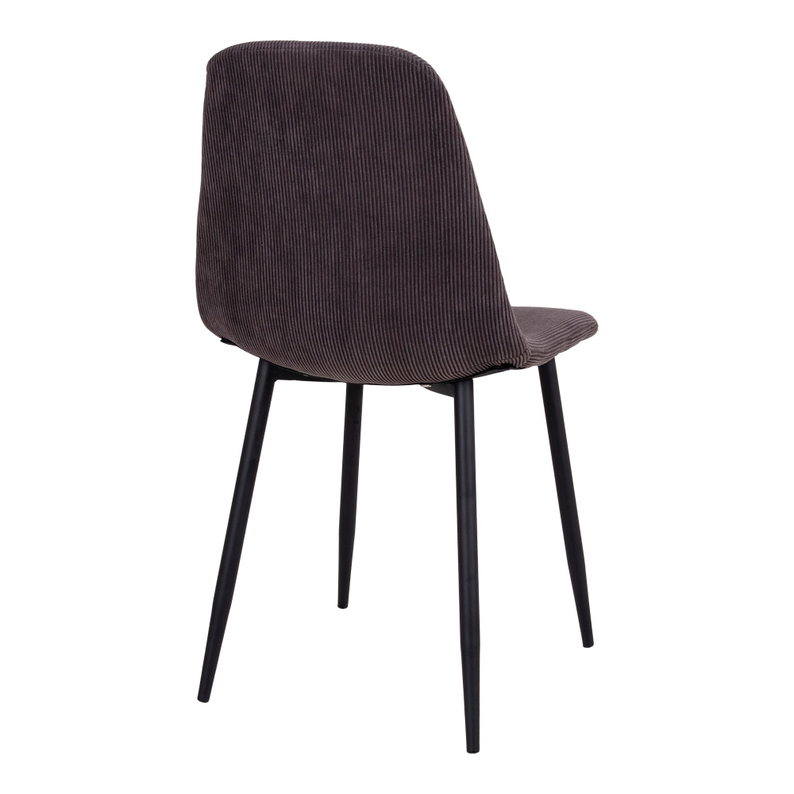Krzesło tapicerowane Iger ciemnoszare na czarnych nogach