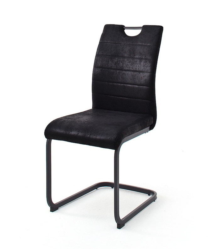 Krzesło tapicerowane Retrodold na płozach czarne