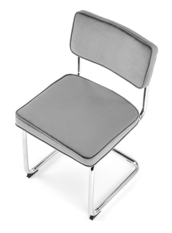 Krzesło metalowe Rerotters  z tapicerowanym siedziskiem oraz oparciem popielate