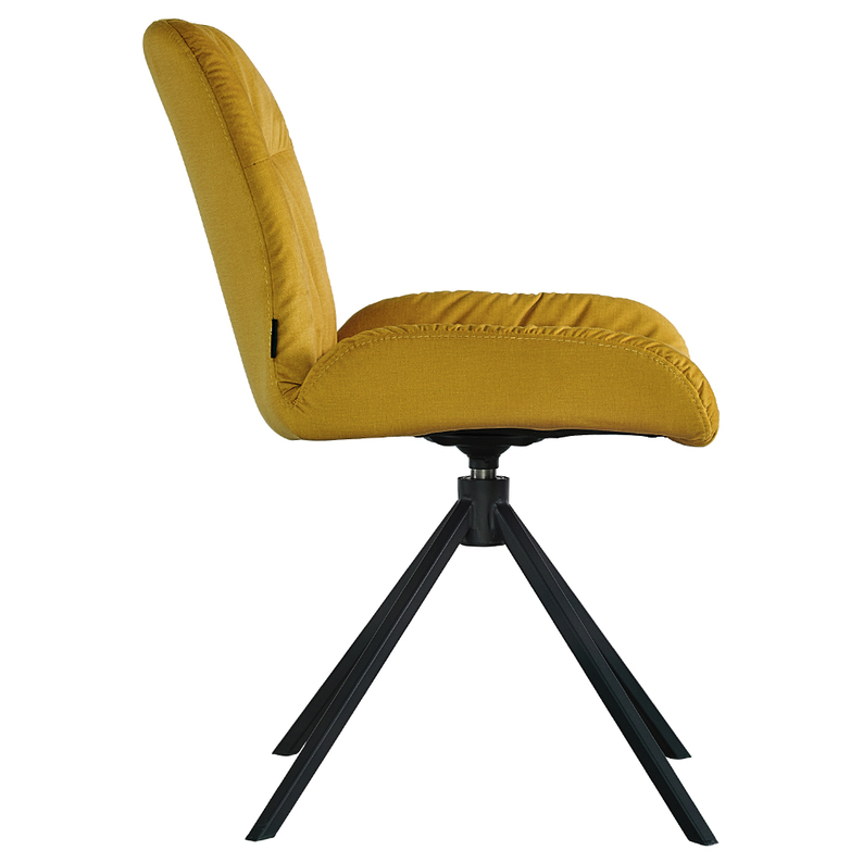 Krzesło obrotowe Simdes żółte w tkaninie hydrofobowej 