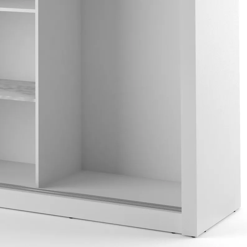 Szafa Arti 250 cm z trzema lustrami Biały