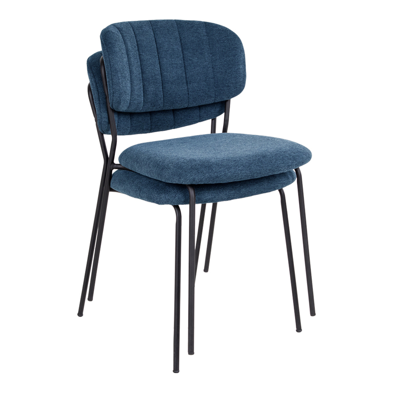 Zestaw dwóch krzeseł tapicerowanych Cardamome niebieski