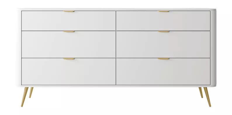Komoda Oval z sześcioma szufladami 172 cm Biała