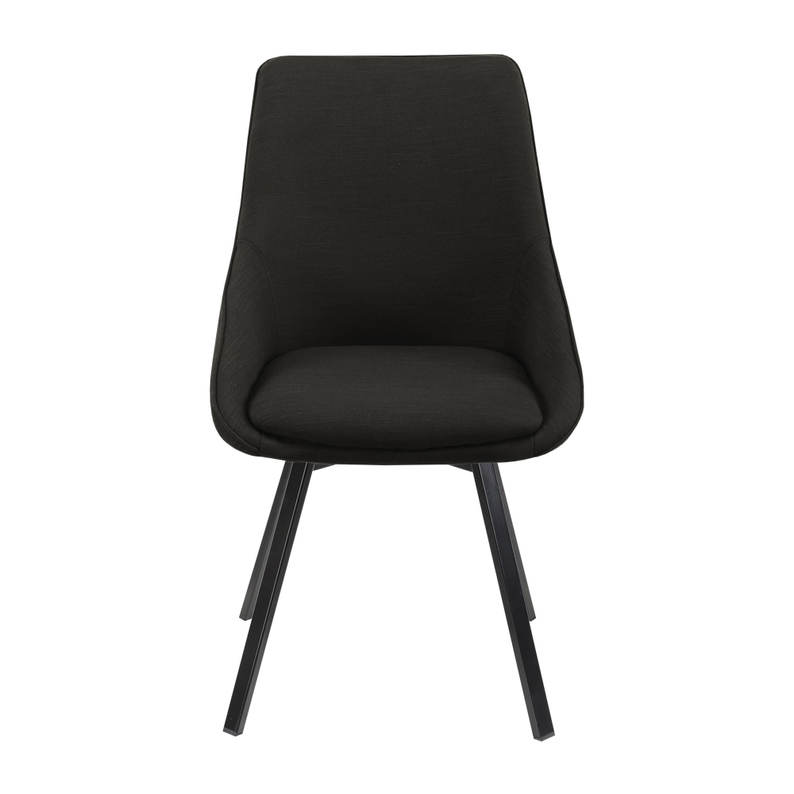 Krzesło tapicerowane Yanii czarne w tkaninie hydrofobowej