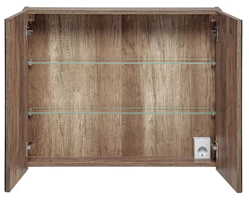 Szafka wisząca Olimmi z lustrem 80 cm dąb santa