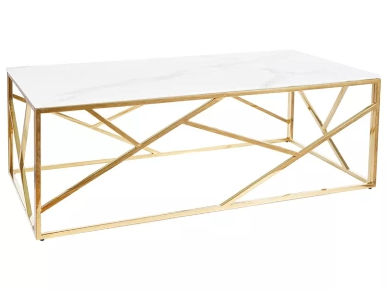 Stolik kawowy Landile 120x60 cm z blatem imitującym marmur