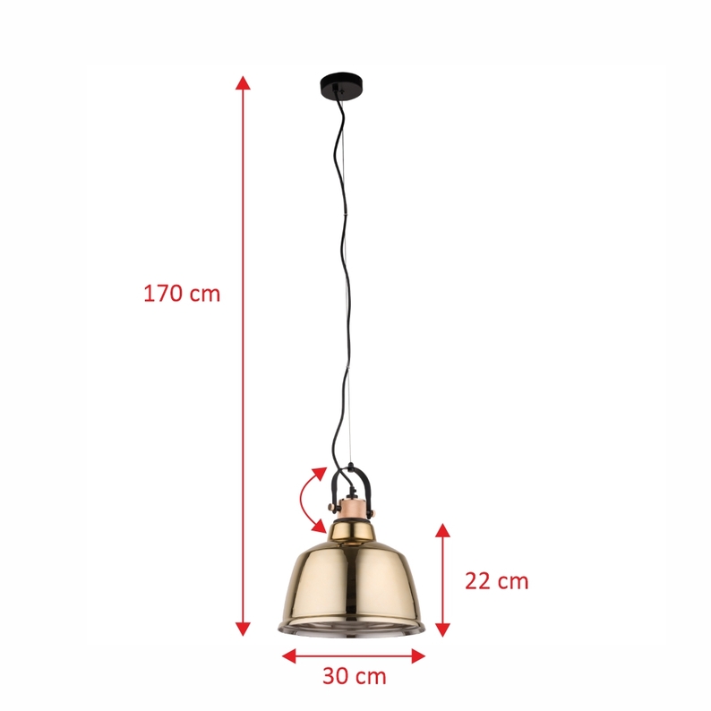 Lampa wisząca Amalfi złota średnica 30 cm 8381