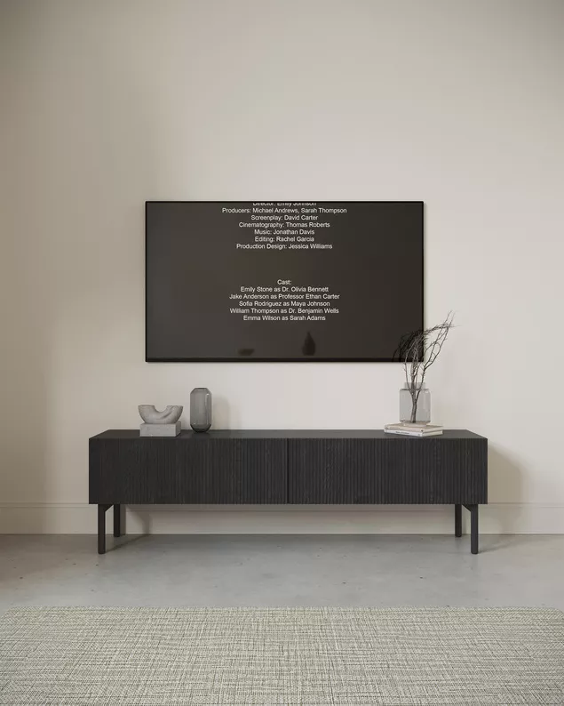 Szafka RTV Nolie 175 cm stojąca Jesion Portland Czarny