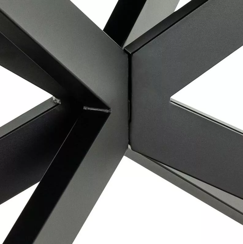 Stół do jadalni Shimess ceramiczny blat o wzorze czarnego betonu 200-240 cm