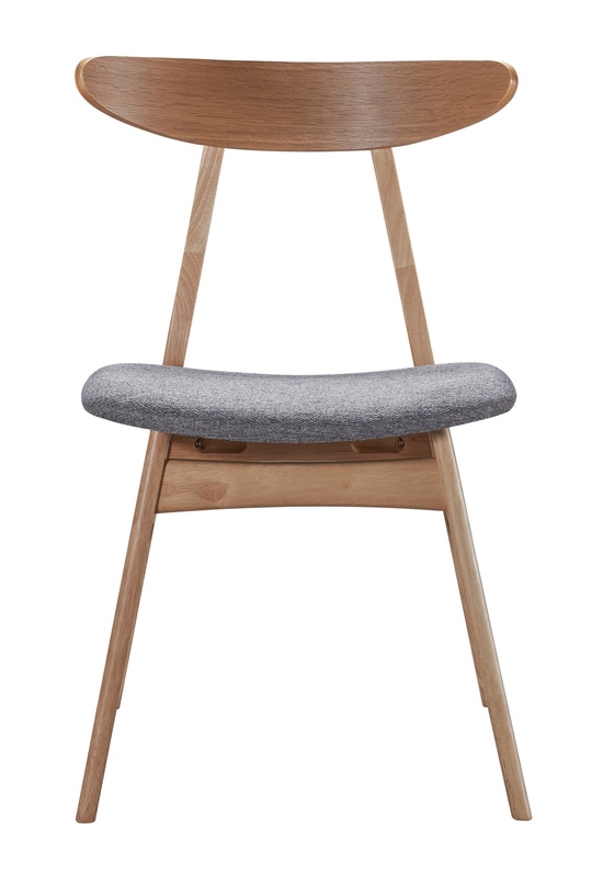 Krzesło drewniane Gooddly dąb naturalny/szare