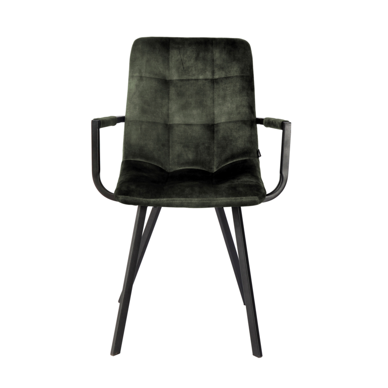 Krzesło tapicerowane z podłokietnikami Unurgunite zielone