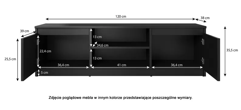 Szafka RTV Permys 120 cm sonoma/biały mat
