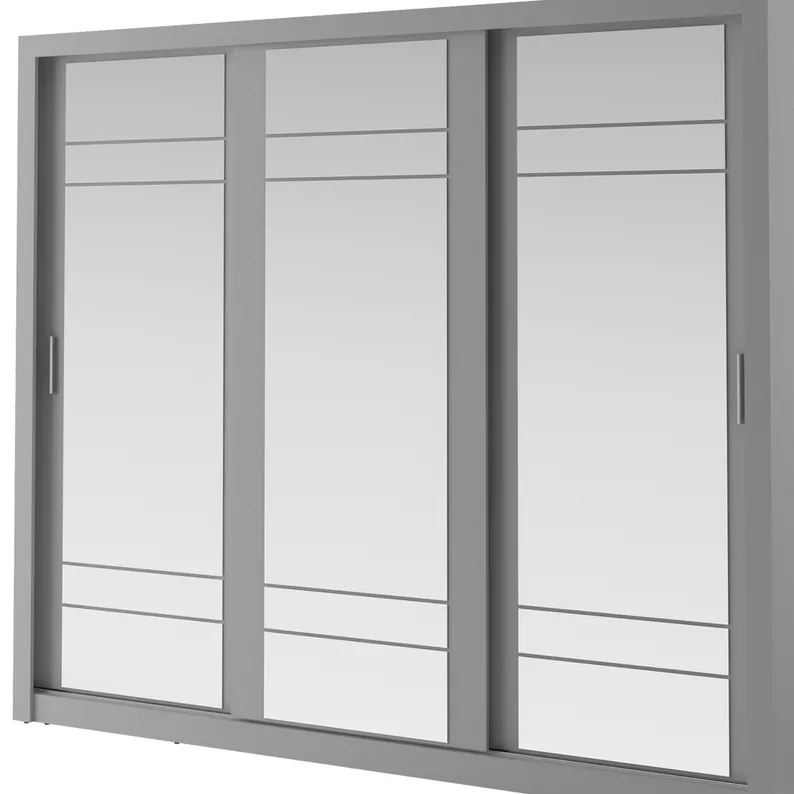 Szafa Arti 250 cm z trzema lustrami Szary 